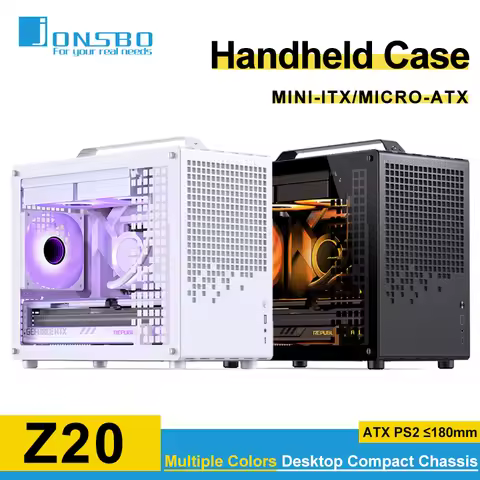 Jonsbo Z20 MATX ATX PC Case Chassis 20L Detachable Handle Case Support 240mm AIO Cooler Type-C Black