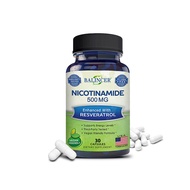 Niacinamide & Resveratrol - Vitamin B3 500 mg Supplement to Support NAD Skin Cell Health & Energy