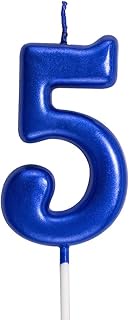 NEWCANDLE Blue Birthday Candles 5 Candle 5th Five Years Cake Bady Roman Numberal Cool Number Candle 