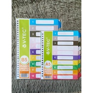 Divider Binder Divider/ A5 and B5 10tabs V-TEC File Organizer