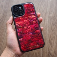 紅色 鮑魚貝殼 手工手機殼 適用iPhone16,15,14,13,12,11 Pro Max