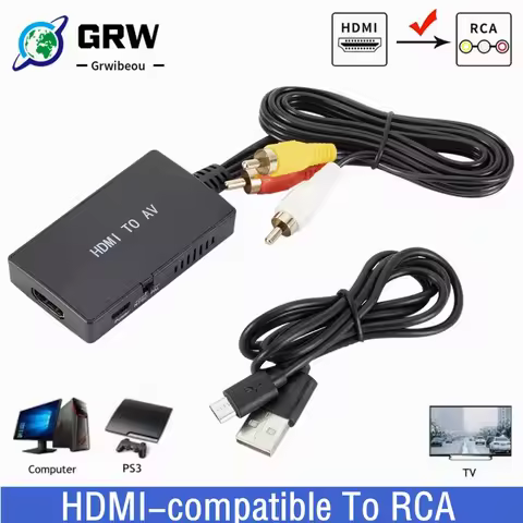 HDMI-compatible To RCA AV/CVBS Adapter Video Converter Box HDMI to RCA AV/CVSB L/R Video 1080P Mini 