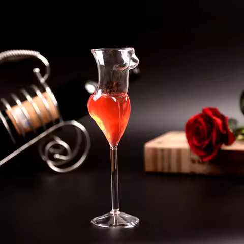 Creative Cocktail Glass Girl Body Shape Glass Cup Glass Wine Goblet Glass Champagne Borosilicate Bea
