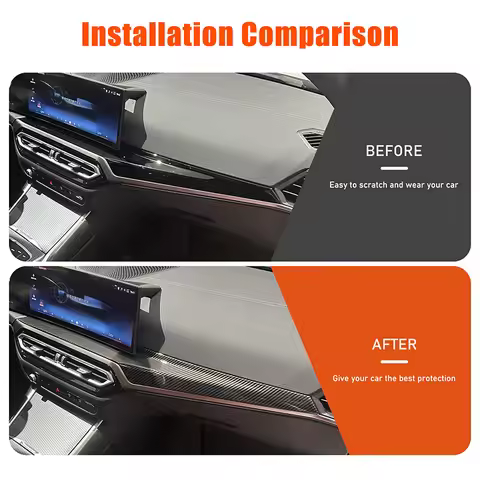 For BMW 3 Series I3 4 Series I4 2023-2024 ABS Carbon Fiber Car Center Console Decorative Strip Stick