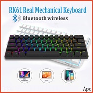 Royal Kludge RK61 mechanical keyboard bluetooth 3.0 61keys backlight RGB mechanical gaming keyboard usb c Wired wireless Dual Mode 60% RGB backlit for gamer computer laptop
