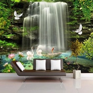Custom 3D Wall Murals Wallpaper Nature Landscape Waterfall Photo
