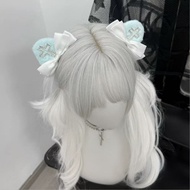 1Gangster Inn Rhinestone Cross Bow Plush Cat Ear Hair Accessories Bud Series Cute Hair Clip