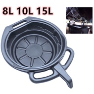 Tray tadah minyak hitam 8L 10L 15L Plastic Oil Drain Pan Waste Engine Oil Collector Tank Gearbox Oil