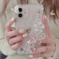 เคส ซัมซุง Samsung Galaxy A52s A22 A32 5G A72 A12 A52 A11 A21S A31 A51 A71 A20 A30 A50 A30s A50s A70 Clear Case ปลอกโซ่สร้อยข้อมือสายคล้องคอน่ารักสวยป้องกันสำหรับผู้หญิง Grils กันชน