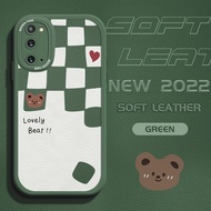 เคสสำหรับ Samsung Galaxy S20S20 FES20 FE 5GS20 PlusS21 5Gs21 FE 5G เคสโทรศัพท์สำหรับเด็กผู้หญิง Slim Cartoon Bear Magic Cube Leather Back PU Leather Cover
