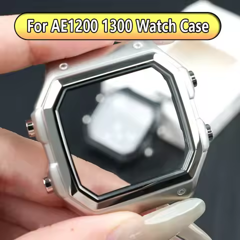 For Casio 3299 AE-1200WH Watch Case Modified AE1200 304 Stainless Steel Watch Case Metal Shell with 