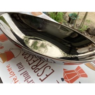 Japan surplus silver plated deep slim ceramic bowl Asda Stores Ltd Leeds UK w/ light wear due to age