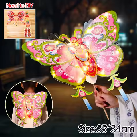 Butterfly DIY Lantern Material Kit Mid-Autumn Festival Lantern Decorations Chinese Festival Lotus Ra