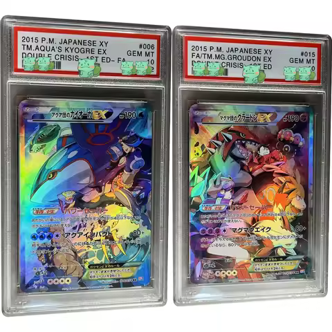 DIY PTCG PSA Rating Collection Card 2015 P.M.JAPANESE XY KYOGRE EX GROUDON EX GEM MT 10Points Card H