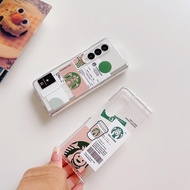 Coffee Star-Bucks Clear Hard Case For Samsung Galaxy Z Fold 6 5 4 3 Fold6 Shockproof Phone Cover Cas
