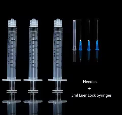 3ml luer lock Syringes+21G 23G 25G 29G Injection Needles Drawing Needles Injection Tool Sharp Pointe