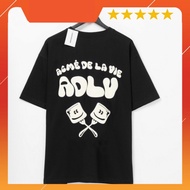 [HOT Model] ADLV MARSHMALLOW Fashionable 2D Cotton T-Shirt - MARSHMALLOW Pattern