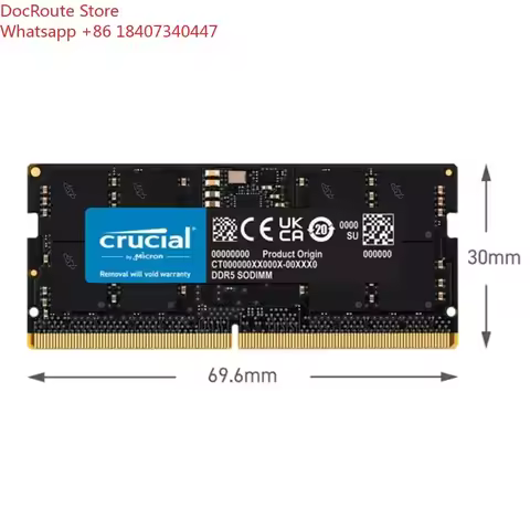 For Crucial DDR5 SODIMM 8GB 16GB 32GB 48GB 4800MHz 5200MHz 5600MHz 1.1V Laptop Memory RAM Notebook U