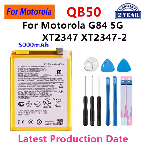 Brand New QB50 5000mAh Battery For Motorola MOTO G84 5G XT2347 XT2347-2 Mobile phone Batteries+Tools