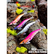 Fukushimazeeck3.5 Squid Jig Evolution Egi Lure Fishing Wood Shrimp Bait Flash Body Eyes & Tail Glow 