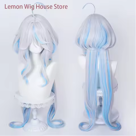 Focalors Cosplay Wig Furina Wig Adult Unisex Anime Wigs Halloween Props Xmas Gift Long Straight Synt