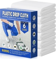 Plastic Drop Cloths for Painting 9x12 Ft Extra Large Painting Supplies Plastic Sheet Dust Cover for 