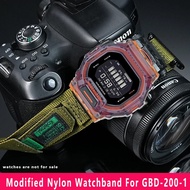 For Casio G-SHOCK Black Knight 3506 GBD-200-1/GBD-200SM Modified Nylon Watchband Canvas Watch strap 