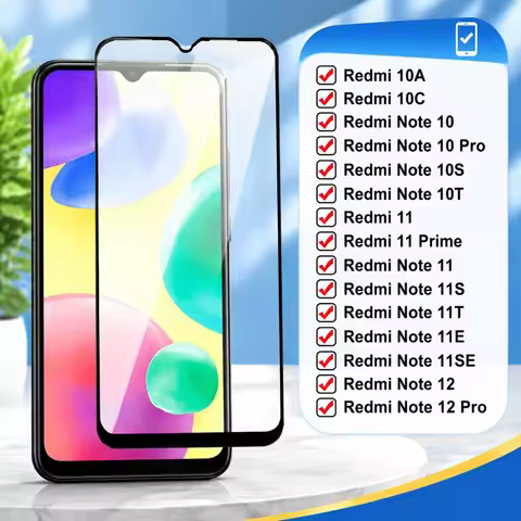 1PCS Tempered Glass For Redmi Note 11 11S 11 Pro 11T 12 12S 12 Pro Screen Protector For Redmi Note 1