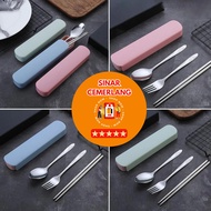 SC Stainless Steel Spoon, Fork, and Chopsticks Set Cutlery Set Cutlery Set Cutlery Set Cutlery Set