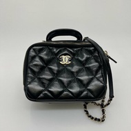 CHANEL VANITY 黑油蠟相機包 MINI 晶片款