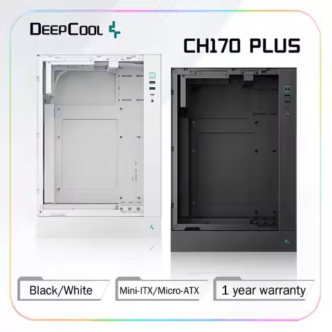 DEEPCOOL CH170 PLUS MATX Vertical Chassis White Computer Chassis Supports 240 Water Cooling Type-C I