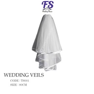 80CM WEDDING BRIDAL VEILS/HEADPIECE/WEDDING ACCESSORIES/WHITE VEIL/PEARL VEIL/FLOWER LACE VEIL/TS///