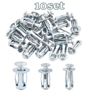 10pcs Petal Nut Rivet Lock Nut Jack Nut Expansion Screw Anchor Bolt For Hollow Wall Car Plate
