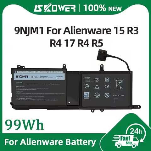 SKOWER 99Wh 9NJM1 Laptop Battery For Dell Alienware 15 R3 R4 17 R4 R5 P69F P31E Fit 44T2R