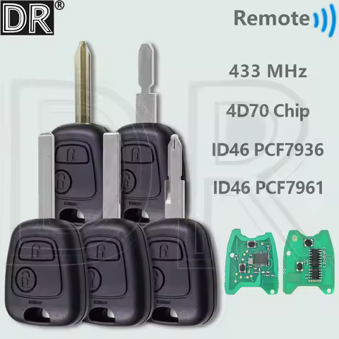 DR ID46 PCF7961 433MHz ASK HU83/VA2 Blade Car Remote Key For Peugeot 107 206 207 306 SW 307 CC 307 S
