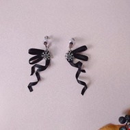 【日常輕手作】浪漫雪花蝴蝶結 夾式/耳勾耳環丨量產型/地雷系/甜