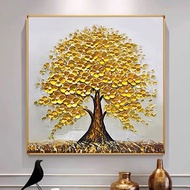 [48H Shipping] Fortune Tree Hand-painted Oil Painting Entrance Cabinet Above Decorative Painting Gol