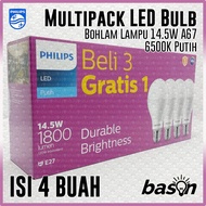 PHILIPS 4pcs Multipack LED Bulb 14.5W White Package - 14W LED Bulb