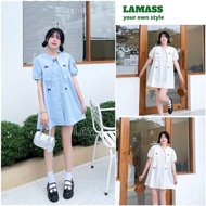 Short-neck Babydoll Dress, Pointed Neck Sailor Dress With Bow Tie Super Beautiful Korean Style - LMA