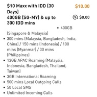 M1 Maxx (Geenet & Changi Mobile Merged) $10 Plan | 400GB Data (SG/MY) | 16GB Roaming | 300+ IDD Mins