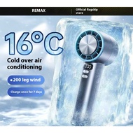 REMAX 200 Speed Semiconductor Handheld Fan Cooling Digital Display Turbo Fan Rechargeable 200 gears 