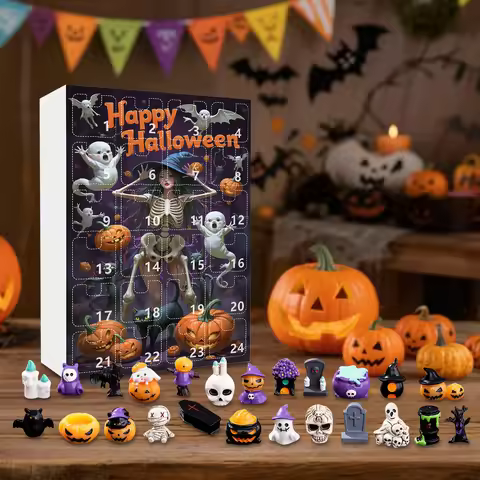 Halloween Advent Calendar 2025 with 24Pcs Horror Figures Halloween Countdown Calendar Spooky Advent 