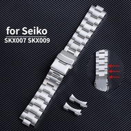 Curved End 20mm 22mm Strap Solid Strainless Steel Watch Band for Seiko SKX007 SKX009 Metal Bracelet for Oyster Diving Wristband
