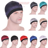 GOGUVO Wave Caps, Breathable Elastic Men Durag Hats,  Polyester Multicolor Solid Color Multicolor Du