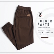 GOODWIN - 9734 JOGGER PANTS กางเกงขายาวทรงจั้มพ์ผ้ายืด เอวยืด มีเชือกผูกเอว