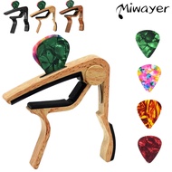Miwayer Capo,Guitar Capo,Rosewood Capo with Pick Holder and Picks for Acoustic Electric Guitar,Ukule
