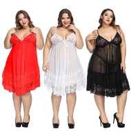 Plus Size S-7XL Women Pajamas Dress Sexy Lingerie Nighties Lace Sleepwear Baju Tidur Seksi
