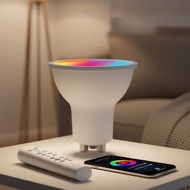 GU10 Tuya Smart LED RGB+C+W 5W Bulb, WiFi/Bluetooth, Dimmable, Controlled by Smart Life App & Voice
