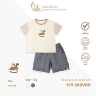M&B (6M-3Y) Adorable, soft, cool and fashionable short sleeve Squirrel Rabbit clothes set for boys 7