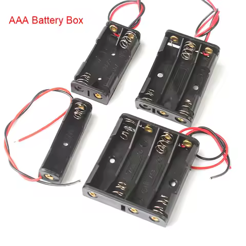 New 1x 2x 3x 4x AAA Battery Box Case Holder With Wire Leads Side By Side Battery Box Connecting Sold